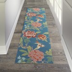 Waverly Sun N' Shade SND82 Runner Rug, Blue/Multicolor, 2'3" x 8'