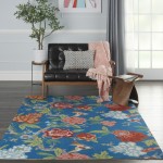 Waverly Sun N' Shade SND82 Area Rug, Blue/Multicolor, 4'3" x 6'3"