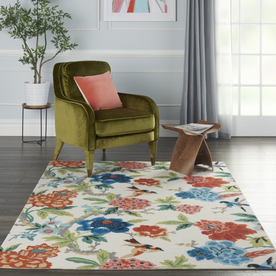 Waverly Sun N' Shade SND82 Area Rug, Ivory/Multicolor, 4'3" x 6'3"