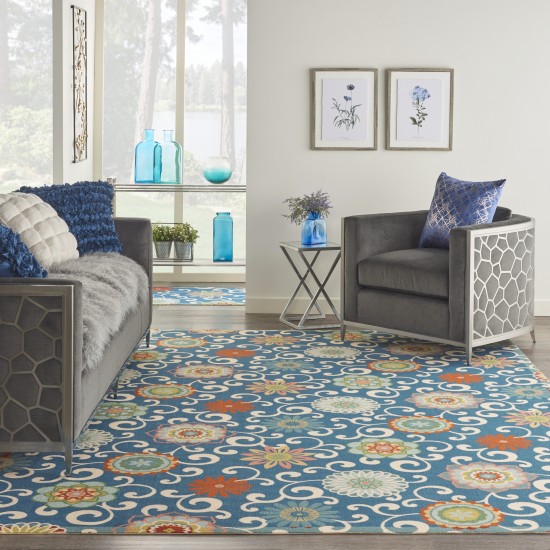 Waverly Sun N' Shade SND84 Area Rug, Blue/Multicolor, 10' x 13'