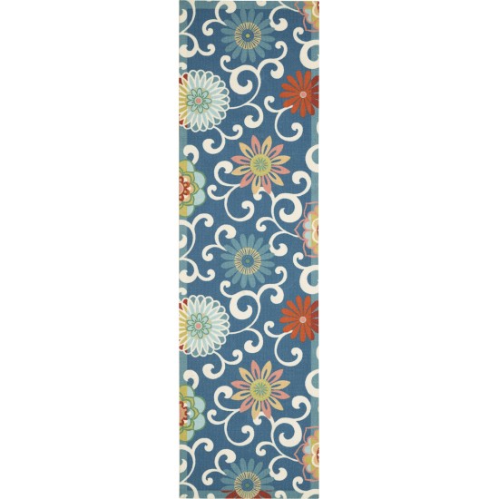 Waverly Sun N' Shade SND84 Runner Rug, Blue/Multicolor, 2'3" x 8'