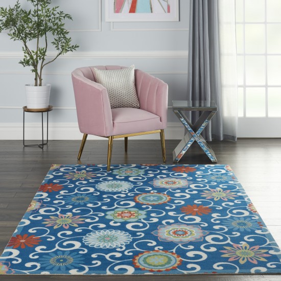 Waverly Sun N' Shade SND84 Area Rug, Blue/Multicolor, 4'3" x 6'3"