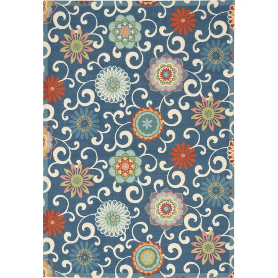 Waverly Sun N' Shade SND84 Area Rug, Blue/Multicolor, 5'3" x 7'5"