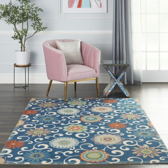 Waverly Sun N' Shade SND84 Area Rug, Blue/Multicolor, 5'3" x 7'5"