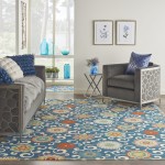 Waverly Sun N' Shade SND84 Area Rug, Blue/Multicolor, 7'9" x 10'10"