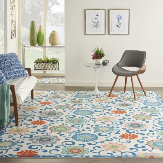 Waverly Sun N' Shade SND84 Area Rug, Ivory/Multicolor, 7'9" x 10'10"