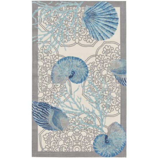 Waverly Sun N' Shade SND92 Area Rug, Ivory/Blue, 2'3" x 3'9"