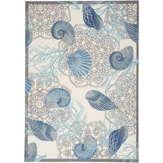 Waverly Sun N' Shade SND92 Area Rug, Ivory/Blue, 4'3" x 6'3"