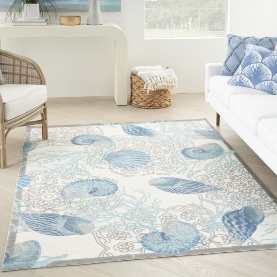 Waverly Sun N' Shade SND92 Area Rug, Ivory/Blue, 4'3" x 6'3"