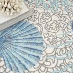 Waverly Sun N' Shade SND92 Area Rug, Ivory/Blue, 5'3" x 7'5"