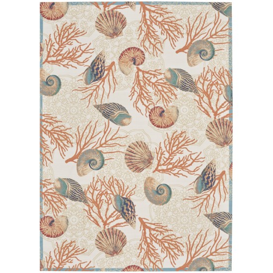 Waverly Sun N' Shade SND92 Area Rug, Ivory/Multicolor, 10' x 13'