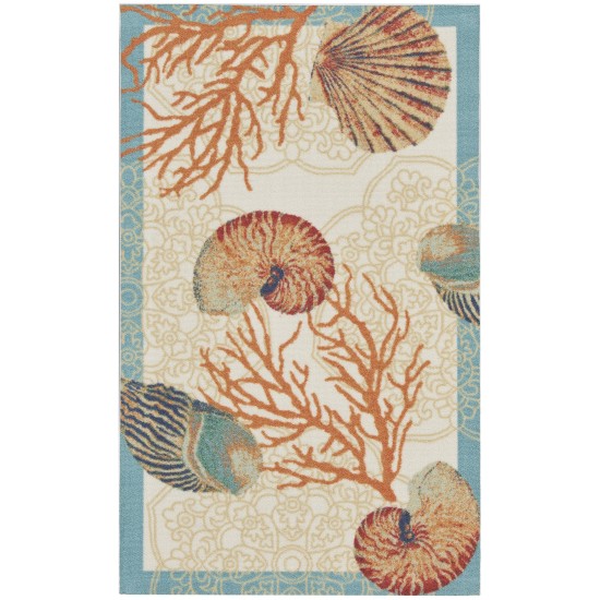 Waverly Sun N' Shade SND92 Area Rug, Ivory/Multicolor, 2'3" x 3'9"