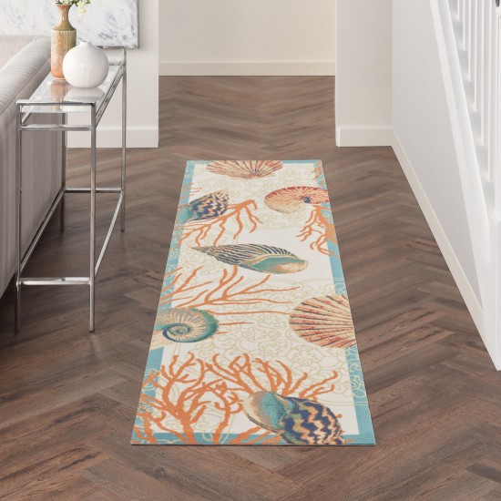 Waverly Sun N' Shade SND92 Runner Rug, Ivory/Multicolor, 2'3" x 8'