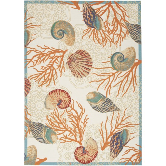 Waverly Sun N' Shade SND92 Area Rug, Ivory/Multicolor, 4'3" x 6'3"