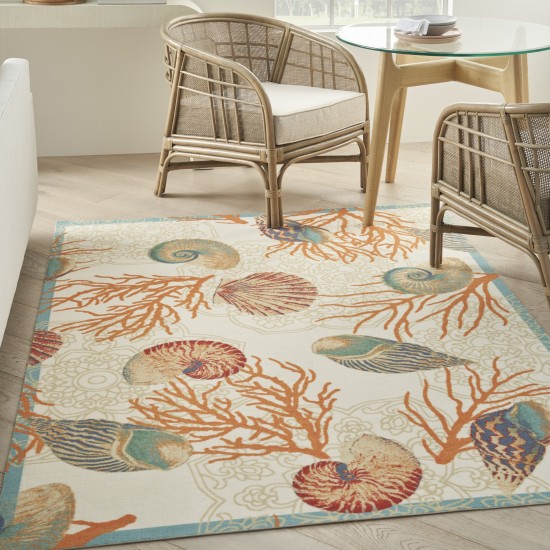 Waverly Sun N' Shade SND92 Area Rug, Ivory/Multicolor, 4'3" x 6'3"