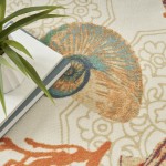 Waverly Sun N' Shade SND92 Area Rug, Ivory/Multicolor, 4'3" x 6'3"