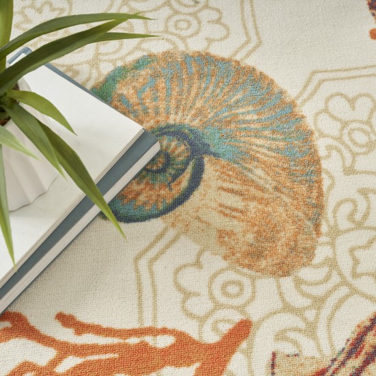 Waverly Sun N' Shade SND92 Area Rug, Ivory/Multicolor, 4'3" x 6'3"