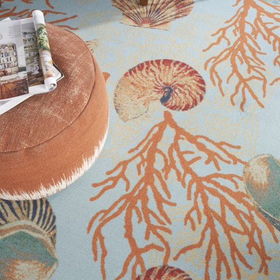 Waverly Sun N' Shade SND92 Area Rug, Light Blue, 7'9" x 10'10"