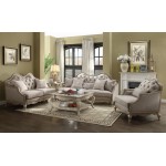 ACME Chelmsford Loveseat w/2 Pillows, Beige Fabric & Antique Taupe