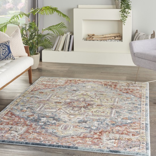 Nourison Soraya SOR04 Area Rug, Blue/Multicolor, 3'11" x 5'11"