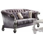 ACME Versailles Loveseat w/Pillows, Velvet & Antique Platinum