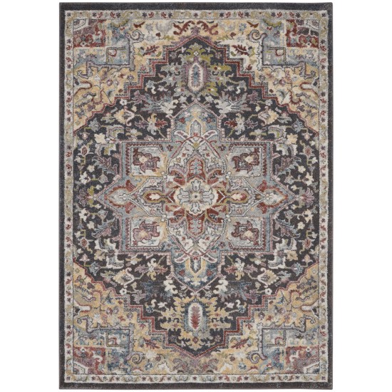 Nourison Soraya SOR04 Area Rug, Charcoal/Multicolor, 3'11" x 5'11"