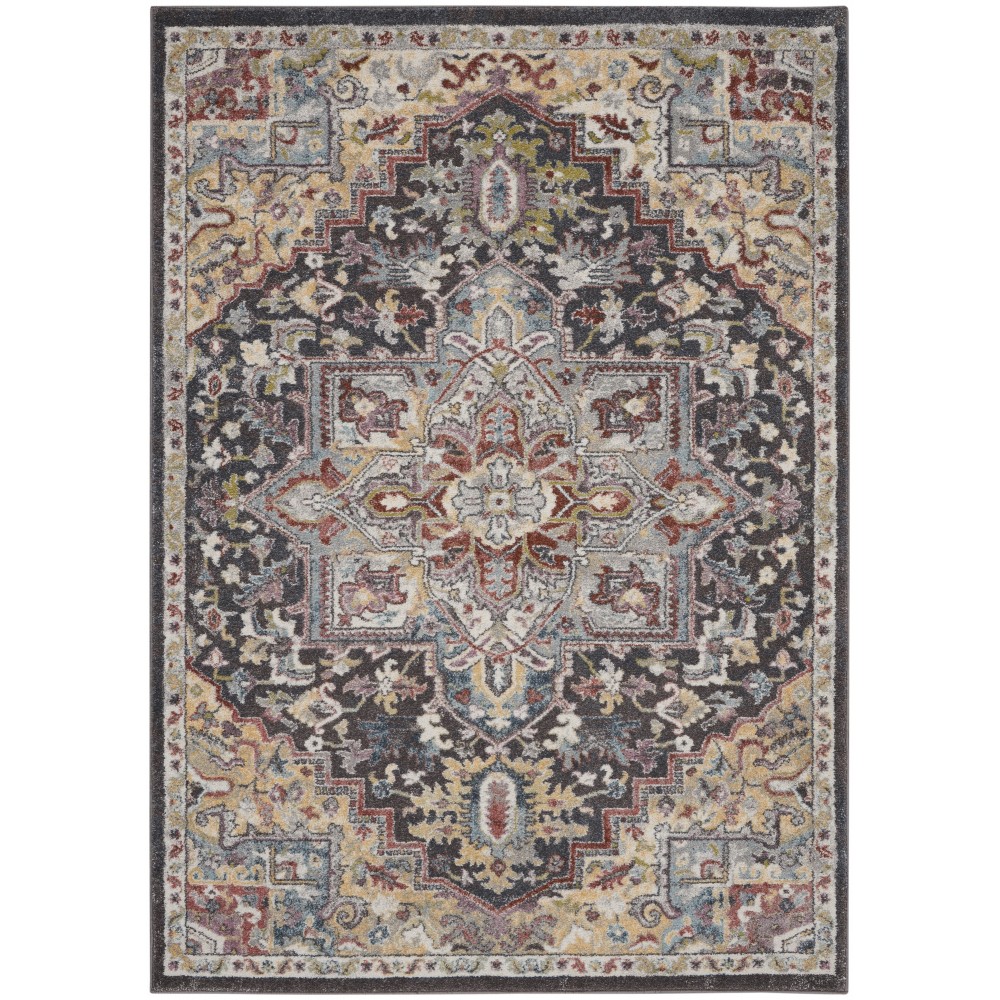 Nourison Soraya SOR04 Area Rug, Charcoal/Multicolor, 3'11" x 5'11"