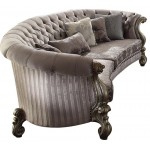 ACME Versailles Sofa w/5 Pillows, Velvet & Antique Platinum