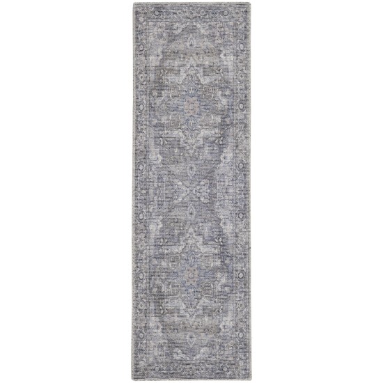 Nicole Curtis Series 1 SR101 Runner Rug, Grey, 2' x 6'