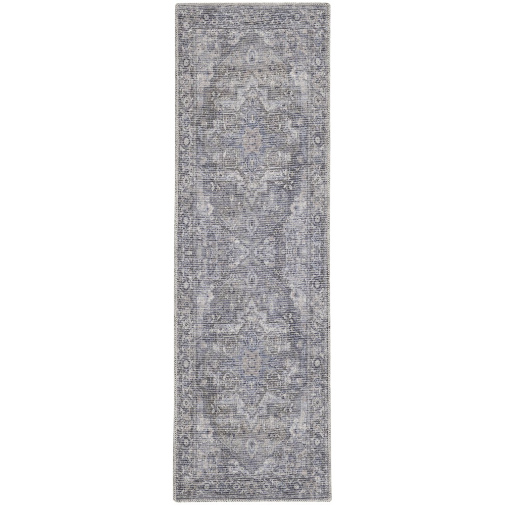 Nicole Curtis Series 1 SR101 Runner Rug, Grey, 2' x 6'