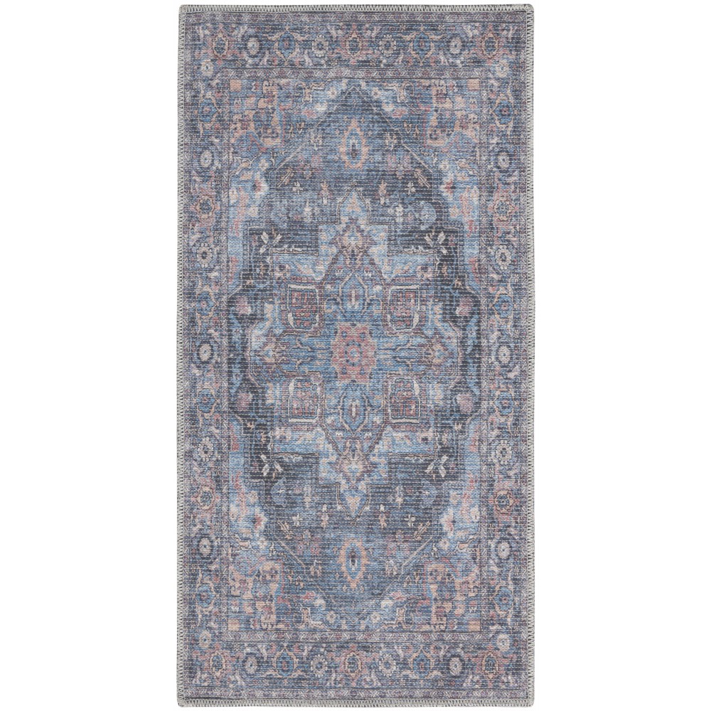 Nicole Curtis Series 1 SR101 Area Rug, Light Blue/Multicolor, 2' x 3'9"