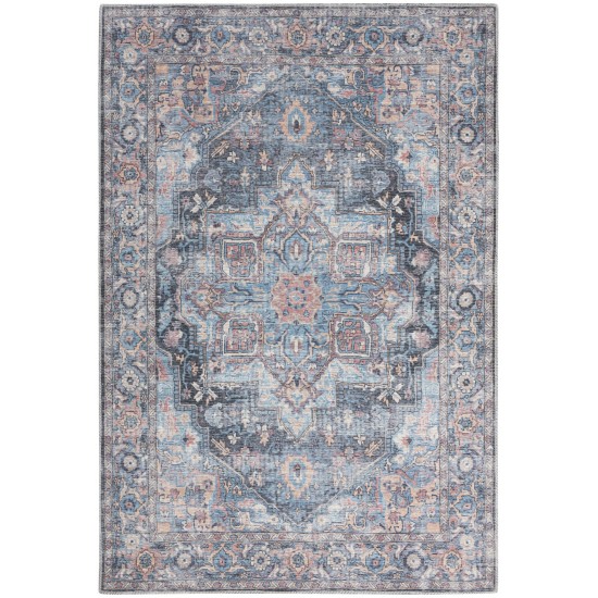 Nicole Curtis Series 1 SR101 Area Rug, Light Blue/Multicolor, 4' x 6'