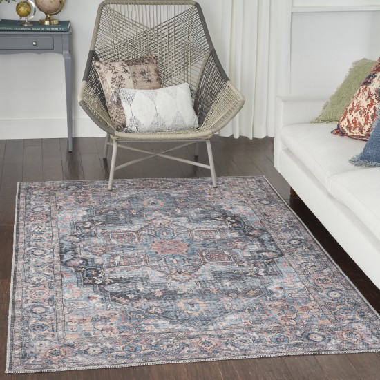 Nicole Curtis Series 1 SR101 Area Rug, Light Blue/Multicolor, 4' x 6'