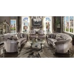 ACME Versailles Chair w/1 Pillow, Velvet & Antique Platinum