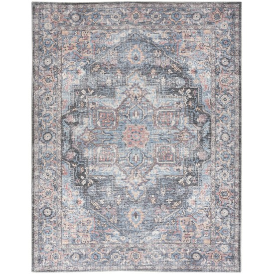 Nicole Curtis Series 1 SR101 Area Rug, Light Blue/Multicolor, 7'10" x 9'10"