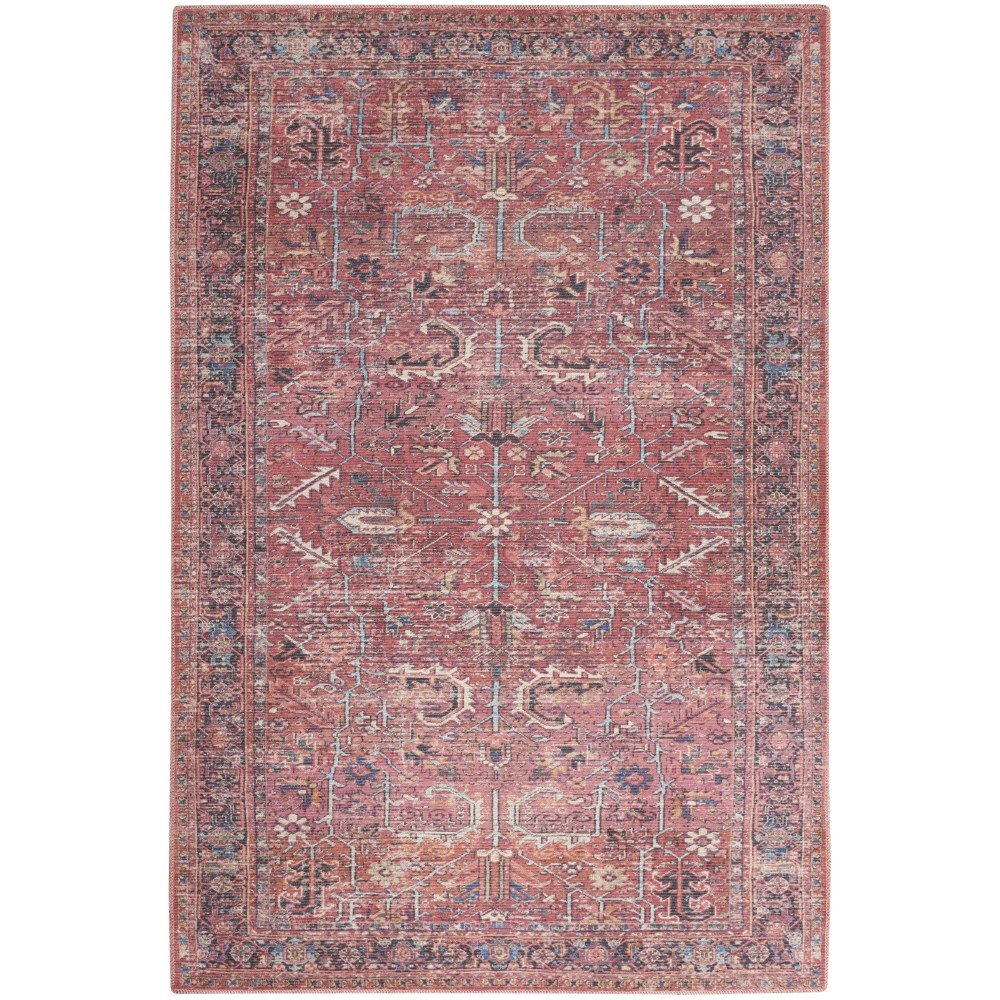 Nicole Curtis Series 1 SR102 Area Rug, Brick, 4' x 6'