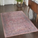 Nicole Curtis Series 1 SR102 Area Rug, Brick, 4' x 6'