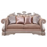 ACME Northville Loveseat w/4 Pillows, Velvet & Antique Silver