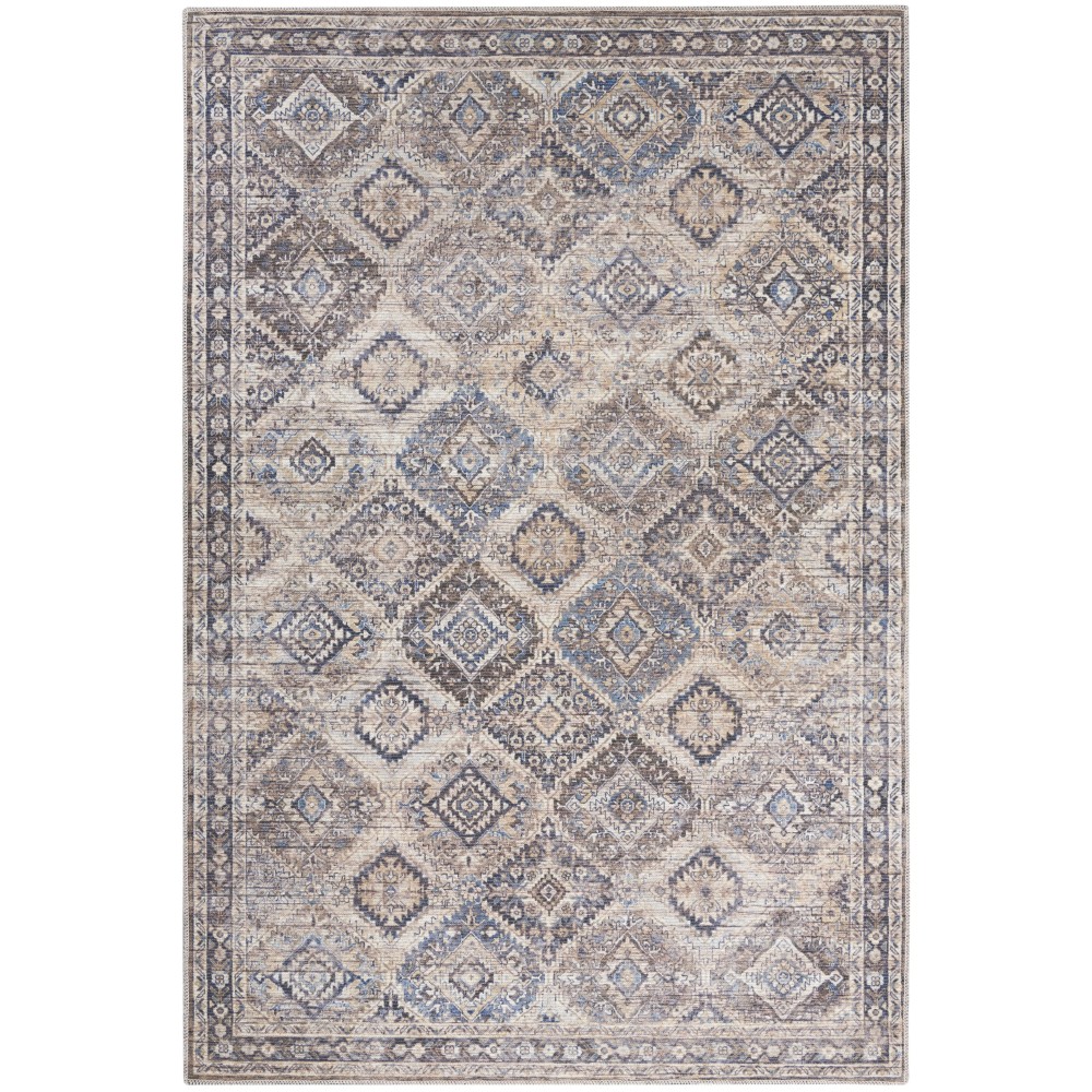 Nicole Curtis Series 1 SR103 Area Rug, Ivory/Latte, 4' x 6'