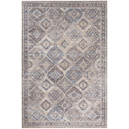 Nicole Curtis Series 1 SR103 Area Rug, Ivory/Latte, 5'3" x 7'3"