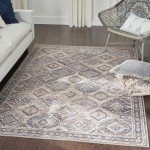 Nicole Curtis Series 1 SR103 Area Rug, Ivory/Latte, 5'3" x 7'3"