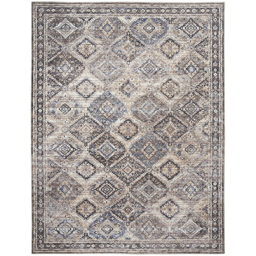 Nicole Curtis Series 1 SR103 Area Rug, Ivory/Latte, 7'10" x 9'10"