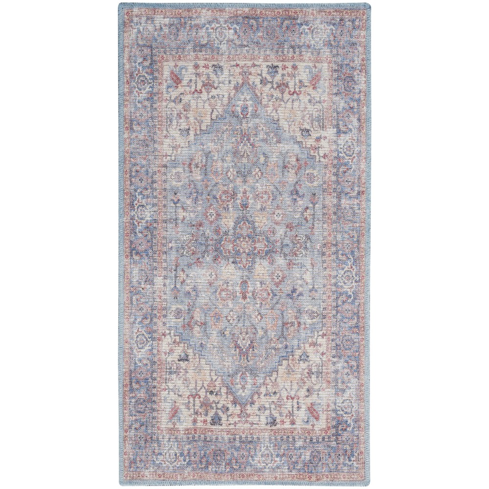 Nicole Curtis Series 1 SR104 Area Rug, Blue/Multicolor, 2' x 3'9"