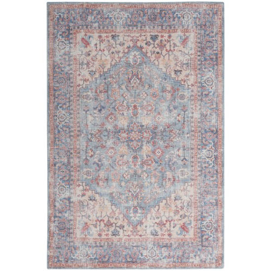 Nicole Curtis Series 1 SR104 Area Rug, Blue/Multicolor, 4' x 6'