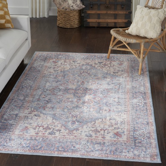 Nicole Curtis Series 1 SR104 Area Rug, Blue/Multicolor, 4' x 6'