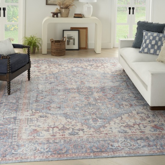 Nicole Curtis Series 1 SR104 Area Rug, Blue/Multicolor, 7'10" x 9'10"