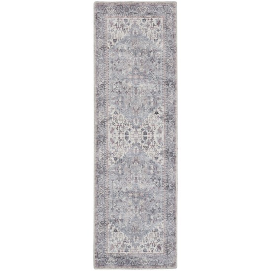 Nicole Curtis Series 1 SR104 Runner Rug, Grey, 2' x 6'