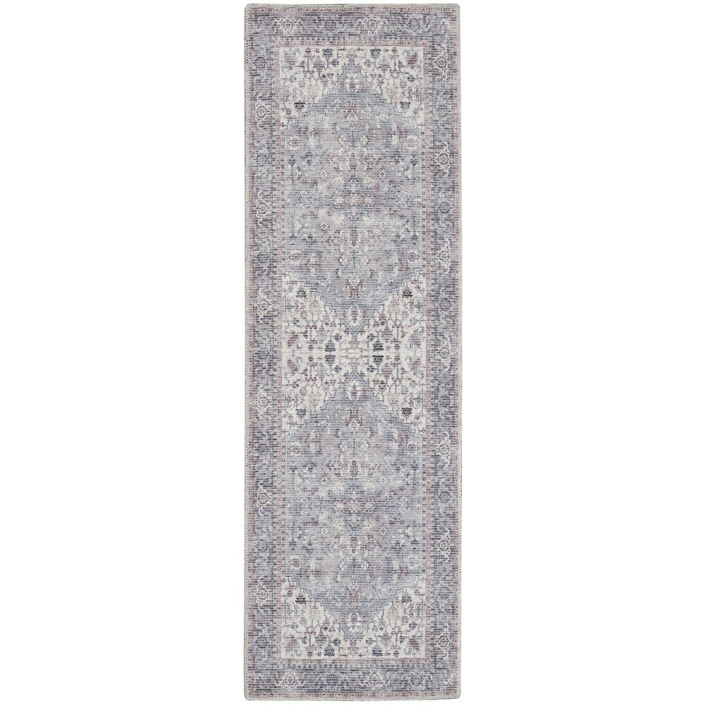 Nicole Curtis Series 1 SR104 Runner Rug, Grey, 2' x 6'