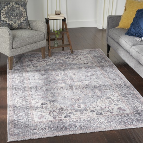 Nicole Curtis Series 1 SR104 Area Rug, Grey, 5'3" x 7'3"