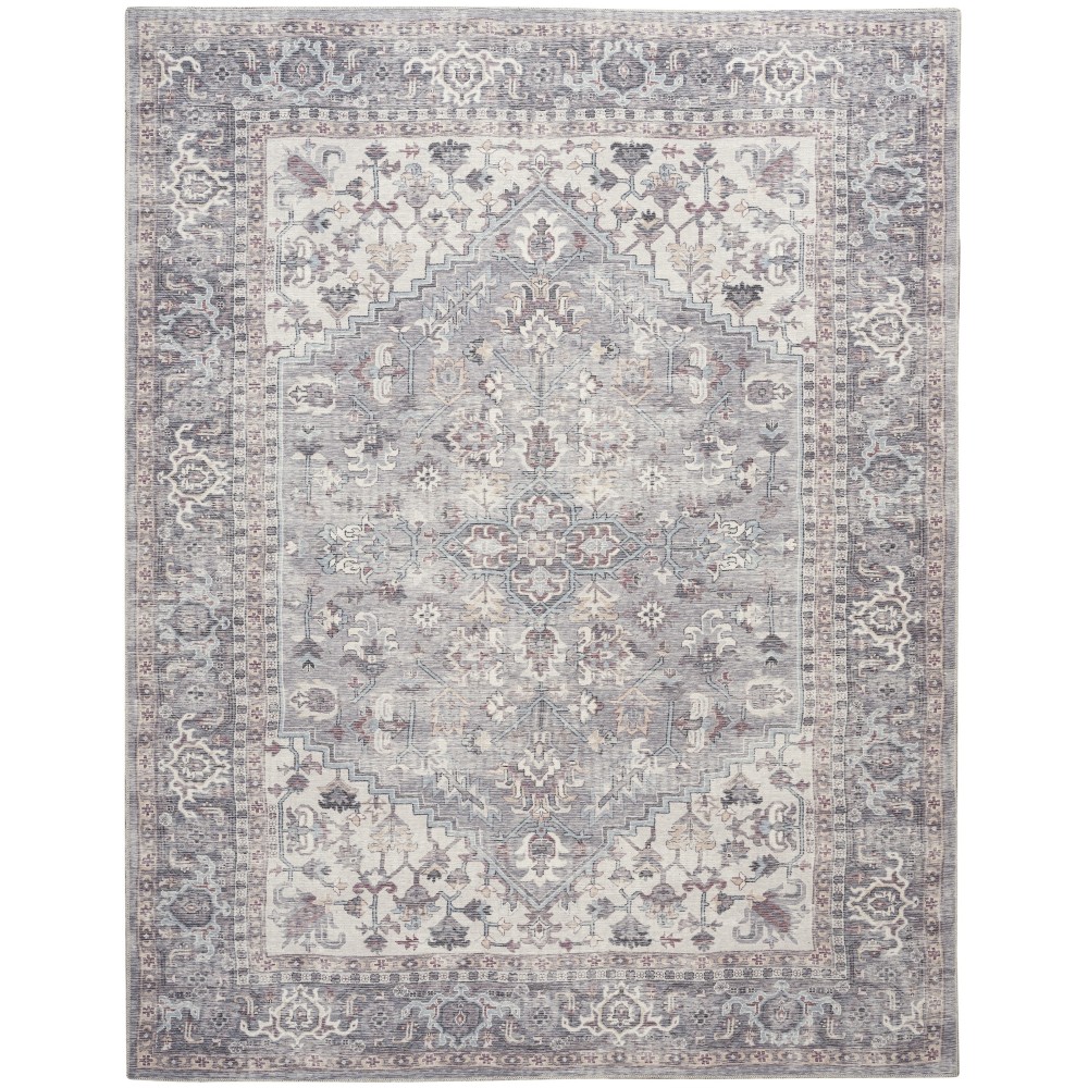 Nicole Curtis Series 1 SR104 Area Rug, Grey, 9'2" x 12'